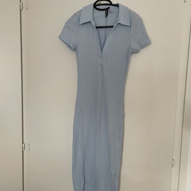 Light Blue Bodycon Midi Dress 