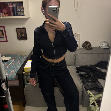 Dunkel Blaues Jeans-Set