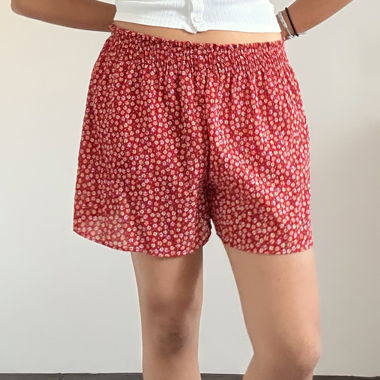 Red Floral Shorts