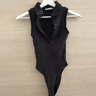 Black Ribbed ZARA Bodysuit