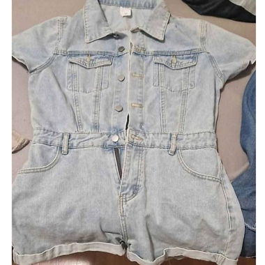 Denim one-piece
