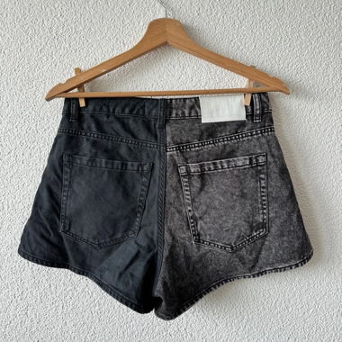 Shorts jeans vita alta Bershka bicolore