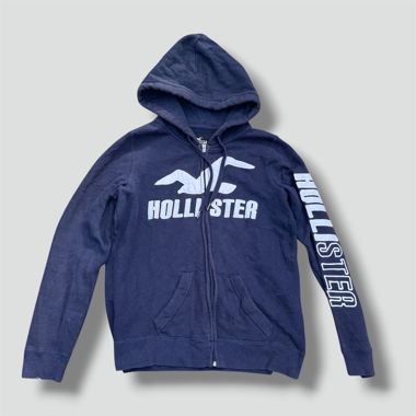 Hollister Y2K dunkler Zip-Kapuzenpullover
