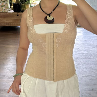 japanese vintage: beige body shaper