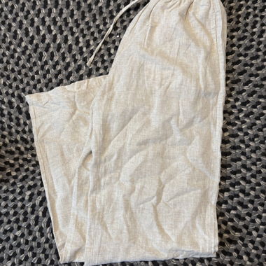 Pantalon léger en lin beige
