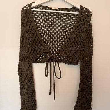 Cardigan all'uncinetto verde