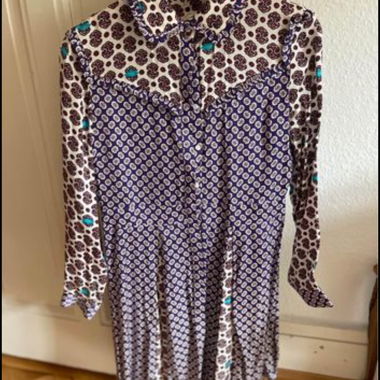 Vestito camicia stampato maniche lunghe
