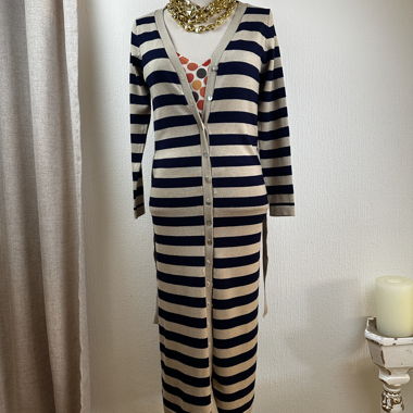 Cardigan a righe lungo