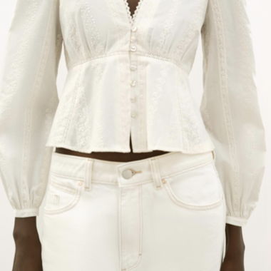 White embroidered blouse / White Zara blouse