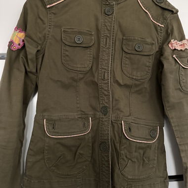 Veste verte en jean 