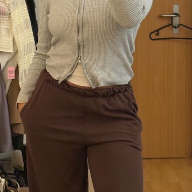 Wide brown loungewear trousers