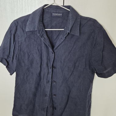 Linen Short-Sleeve Blouse