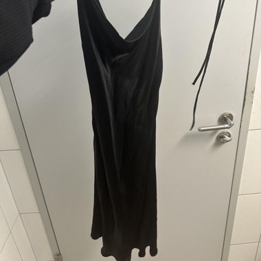 Black open back dress