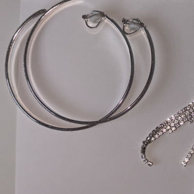 Ensemble de Boucles d'Oreilles Clips argent