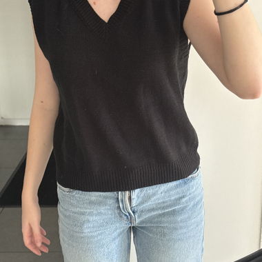 Gilet smanicato in maglia nero
