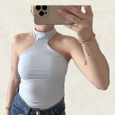 Light blue top with collar