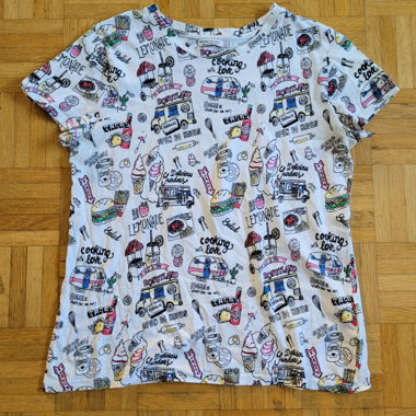 T-shirt imprimé food truck et junk food