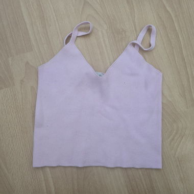 Pink Zebra Strap Crop Top XS