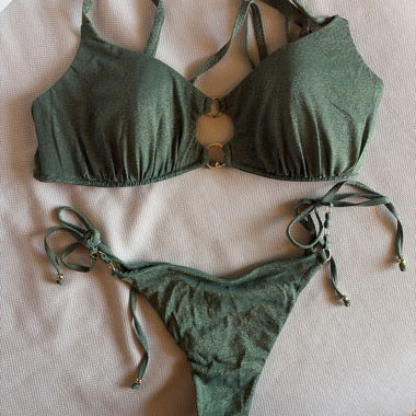 Green Bikini with Ring Detail