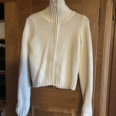 Brandy Melville Cream Wool Zip-Up