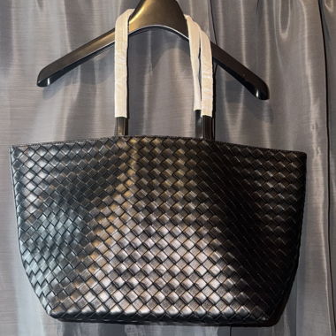 Design by Si, Black Woven-Look Shopper Bag
