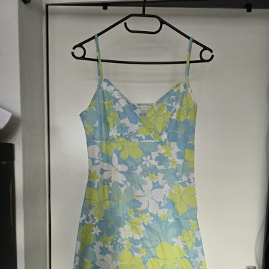 Robe à fleurs turquoise 