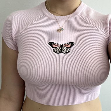 Bershka lilac crop top