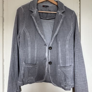 Giacca blazer in velluto a coste grigia