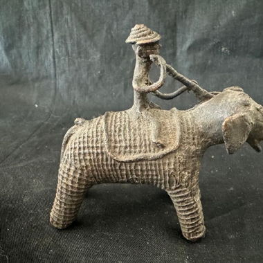 Antica scultura: elefante in bronzo 🐘🇮🇳