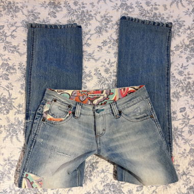 Jeans Y2K Free soul patchwork bootcut taille basse