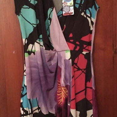 Desigual Kleid mehrfarbig mit abstraktem Muster