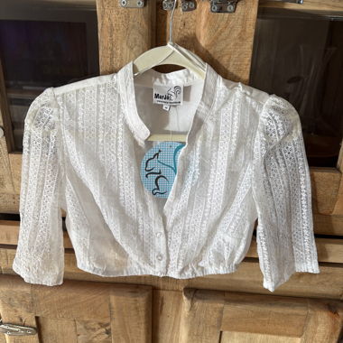 Weisse Dirndl Spitzenbluse Gr. 36