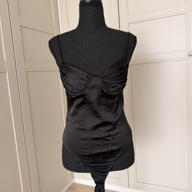 Haut corset en satin Zara noir