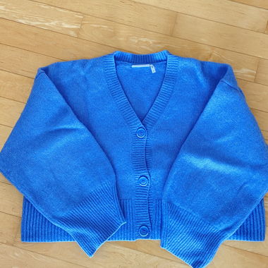 Gilet en maille bleu taille M