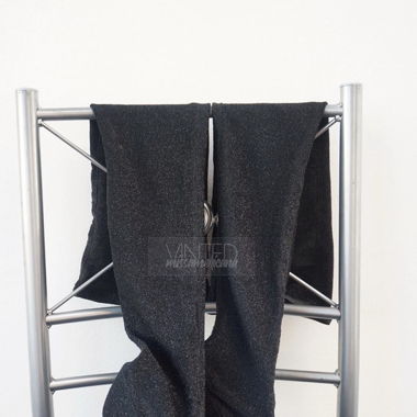 Overknees schwarz silber Glitzer