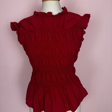 Rotes Rueschentop
