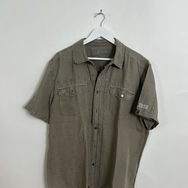Camicia kaki a maniche corte