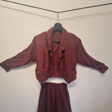 Vintage Blazer mit Rock Bordeauxrot 