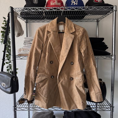 Beige H&M Ribbed Corduroy Blazer