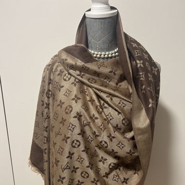 Louis Vuitton Schal Braun mit Etikette Authentisch