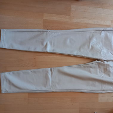 Beige leather pants