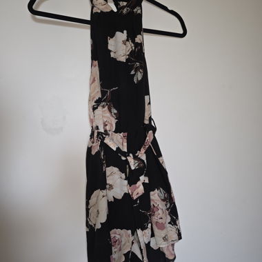 Black Floral Shorts Jumpsuit
