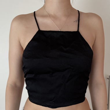 Haut Zara noir à encolure avec bretelles
