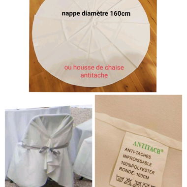 Lot de 40 Nappes rondes 160cm anti-taches 