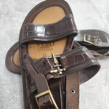 Sandales italienne en cuir brun41