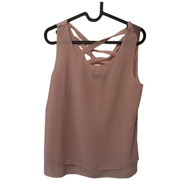 Top Rosa con Spalline Incrociate