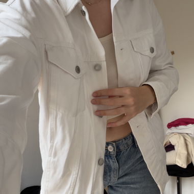 Giacca di jeans bianca