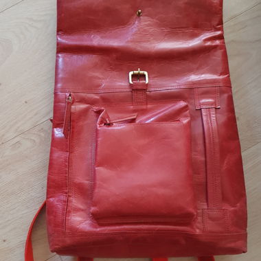 Roter Leder-Rucksack von Paleo