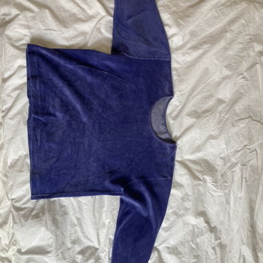 T-shirt blu in velluto