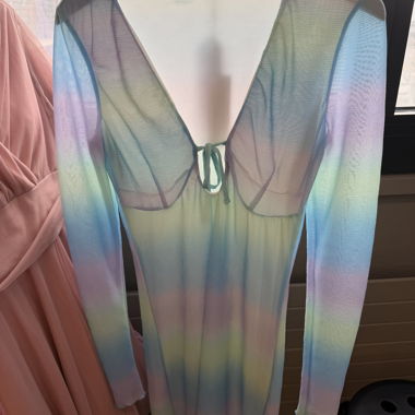 Pastel Mesh Mini Dress